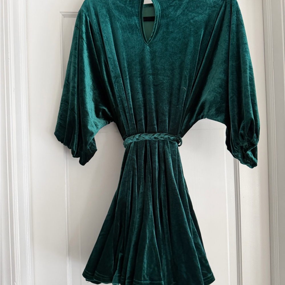 Emerald Green Velvet Dress
